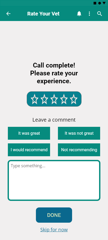 Screen design displayed in a mockup