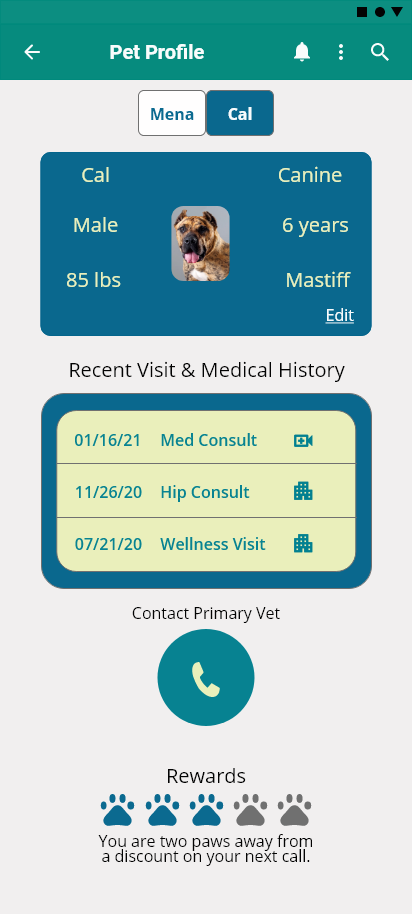 Screen design displayed in a mockup