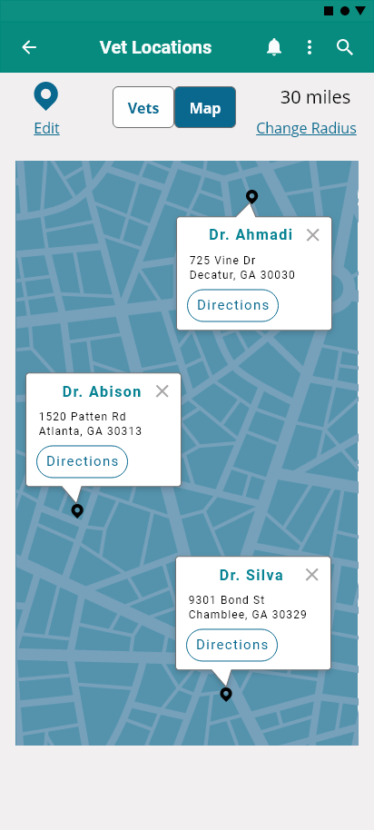 Screen design displayed in a mockup