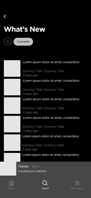 Screen design displayed in a mockup