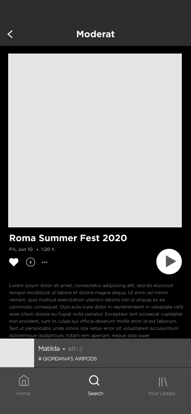Screen design displayed in a mockup