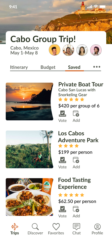Screen design displayed in a mockup