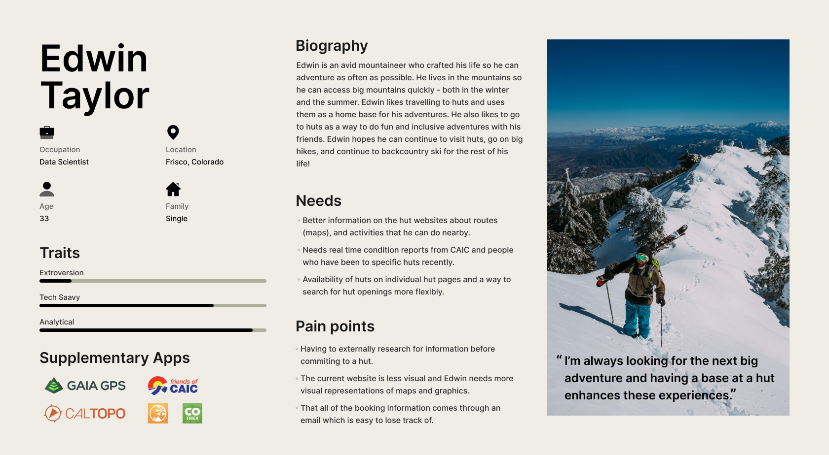 10th Mountain Hut Association Responsive Website Redesign