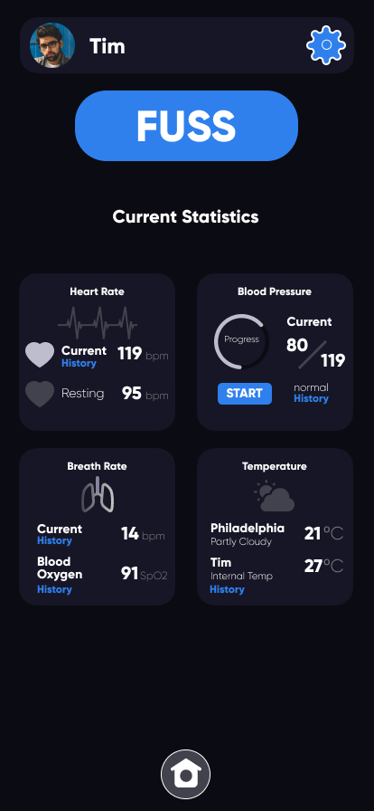Screen design displayed in a mockup