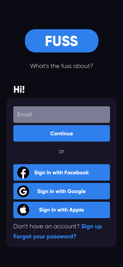 Screen design displayed in a mockup
