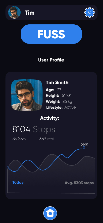 Screen design displayed in a mockup