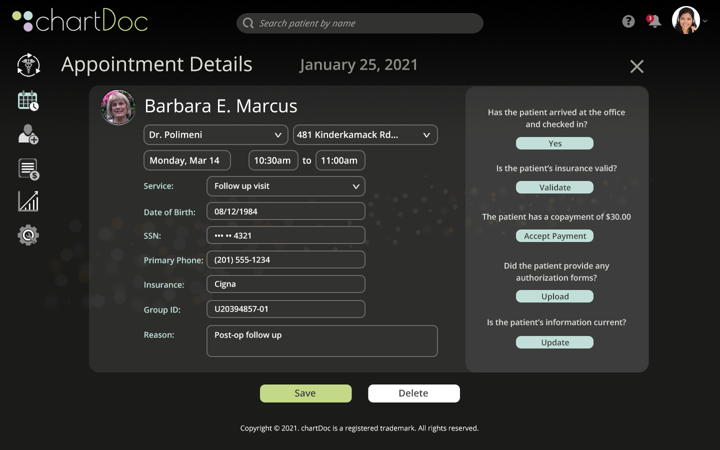 Screen design displayed in a mockup
