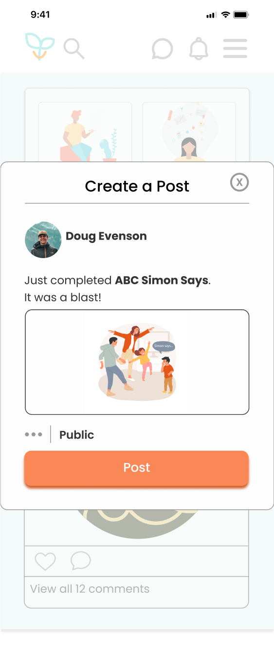 Screen design displayed in a mockup