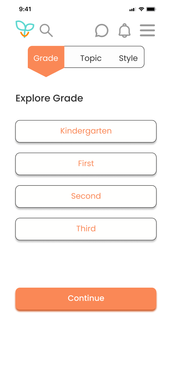 Screen design displayed in a mockup