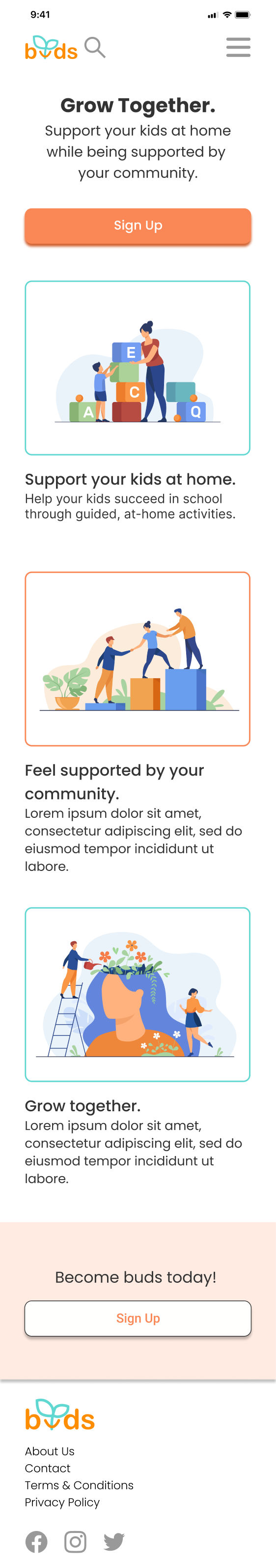 Screen design displayed in a mockup