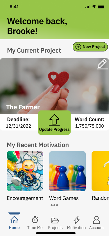 Screen design displayed in a mockup