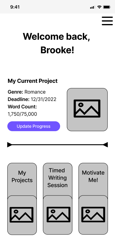 Screen design displayed in a mockup