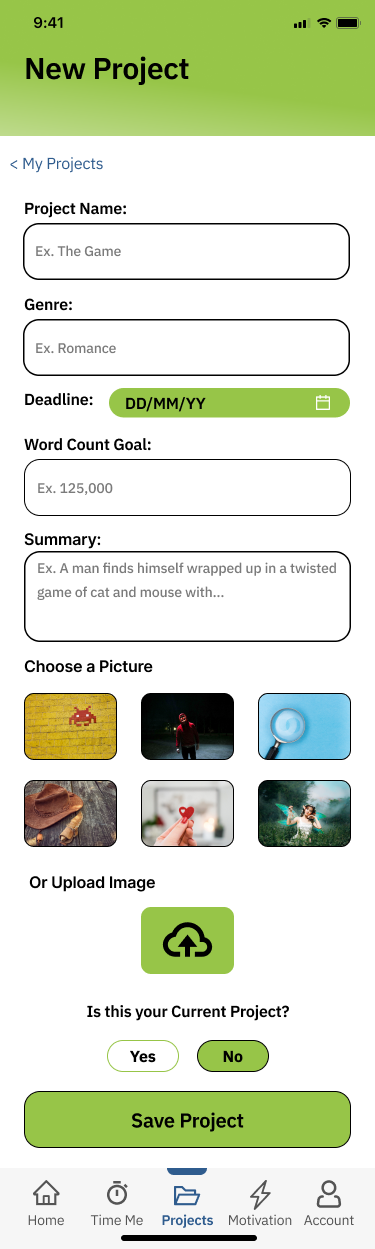 Screen design displayed in a mockup