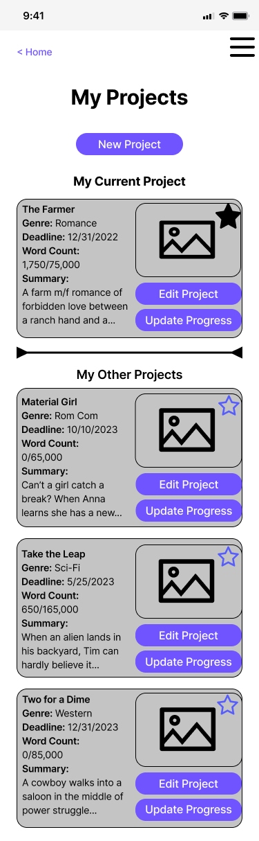 Screen design displayed in a mockup