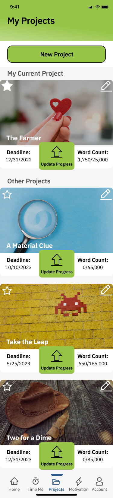 Screen design displayed in a mockup