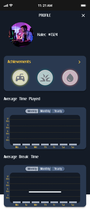 Screen design displayed in a mockup