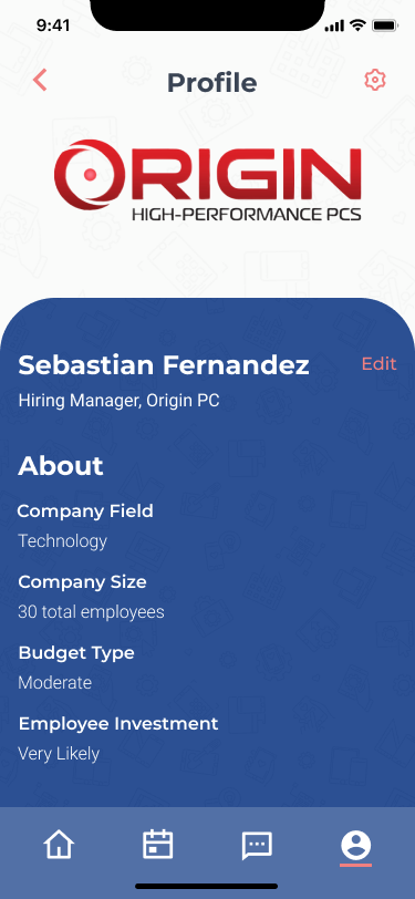Screen design displayed in a mockup