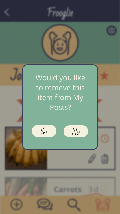 Screen design displayed in a mockup