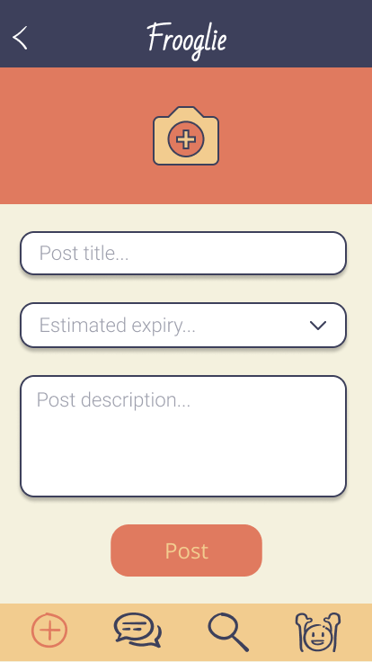 Screen design displayed in a mockup