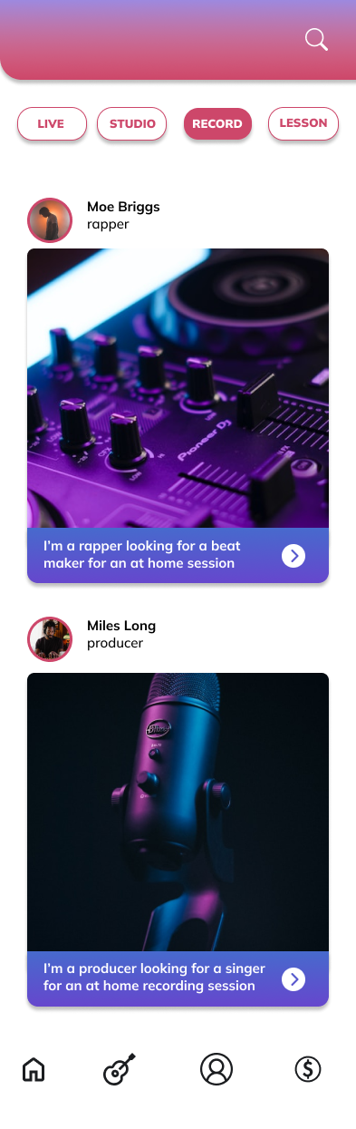 Screen design displayed in a mockup