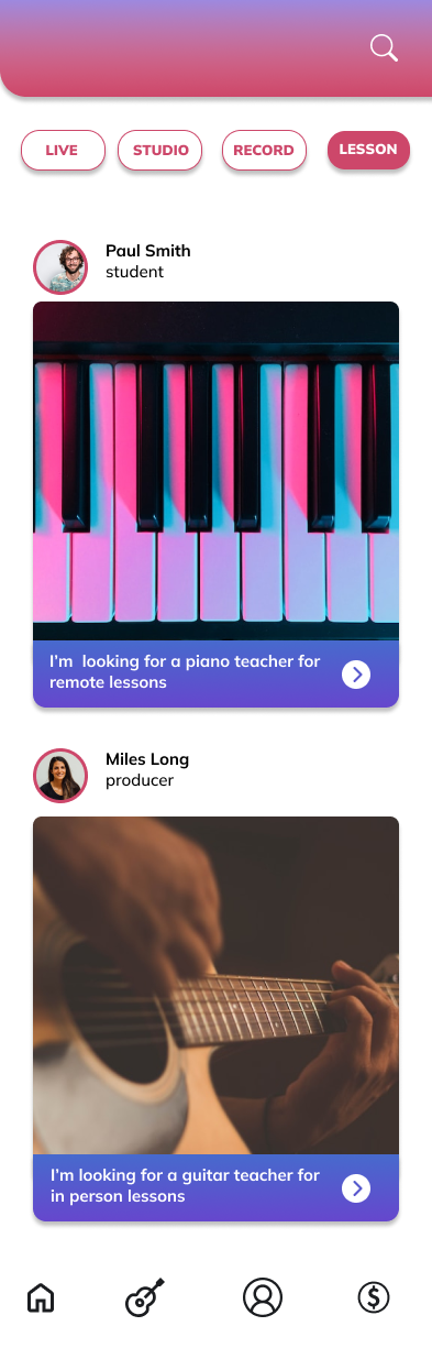 Screen design displayed in a mockup