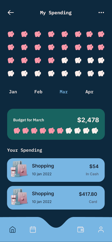 Screen design displayed in a mockup