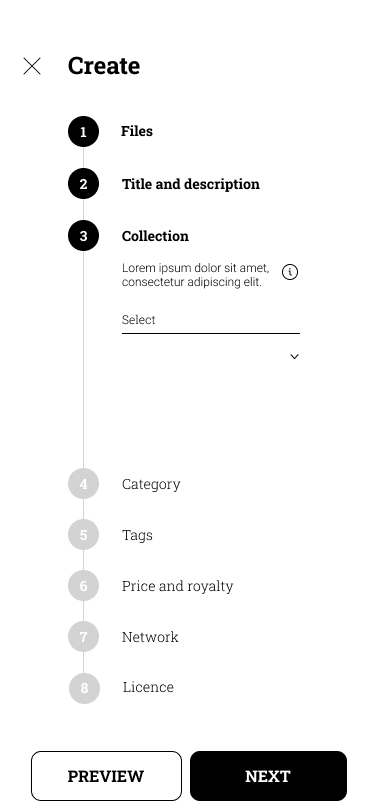 Screen design displayed in a mockup