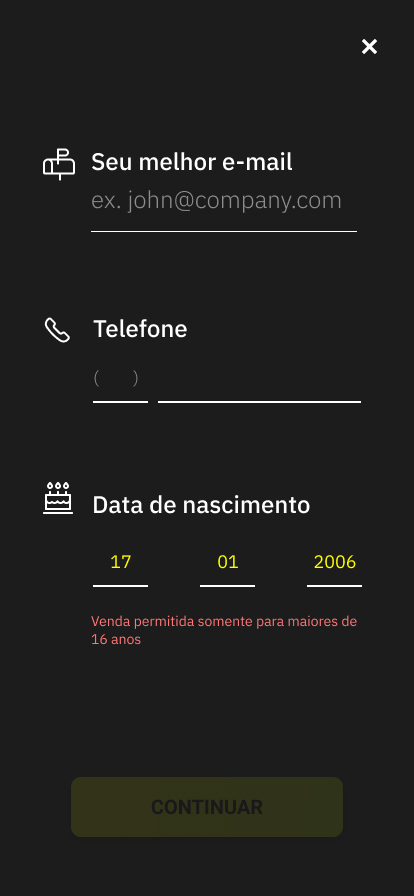 Screen design displayed in a mockup