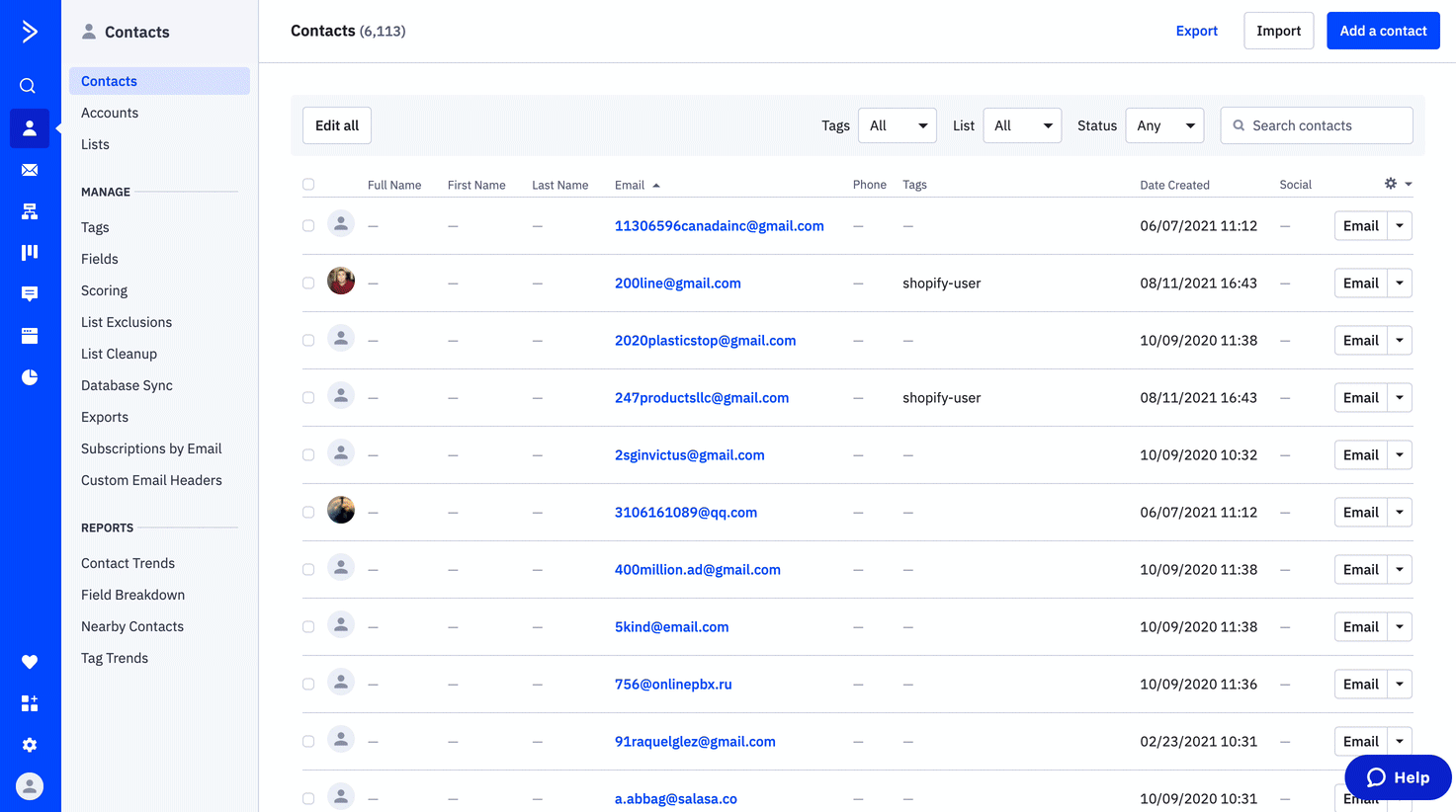 ActiveCampaign Navigation