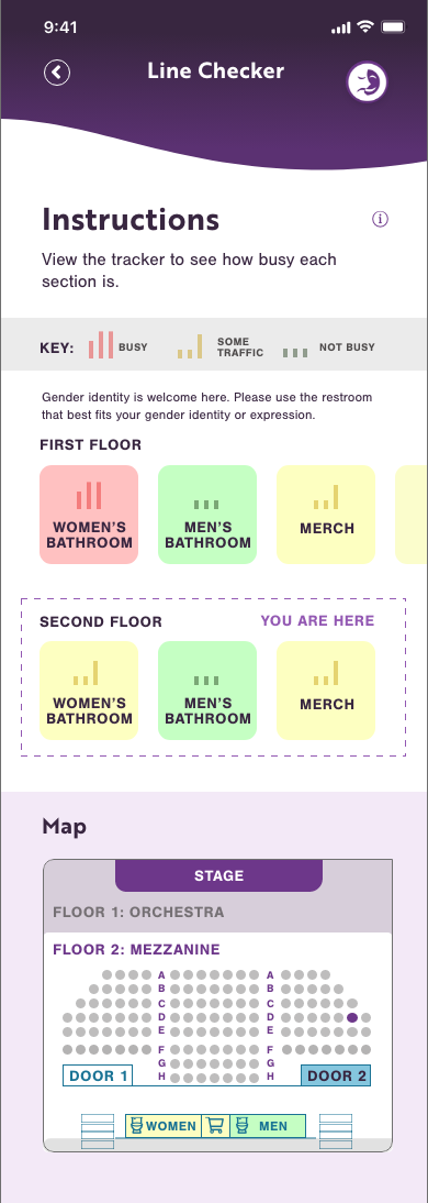 Screen design displayed in a mockup