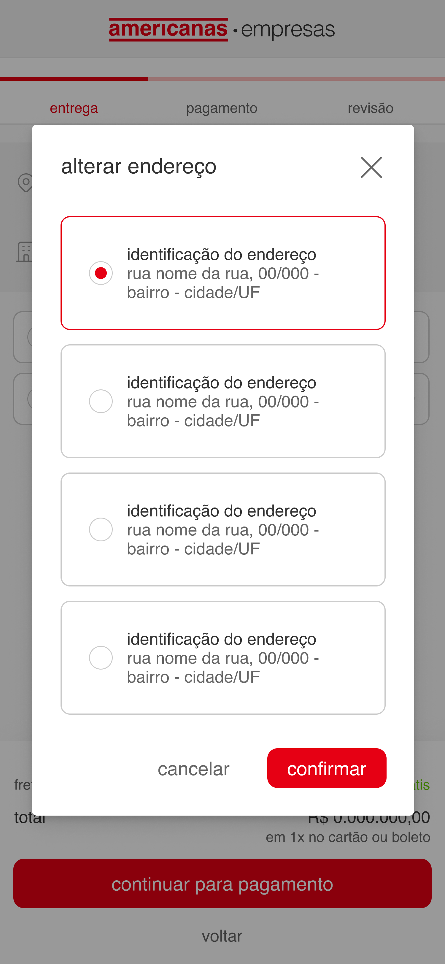 Screen design displayed in a mockup