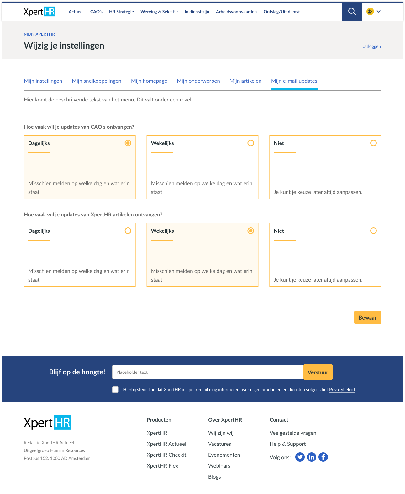 Screen design displayed in a mockup