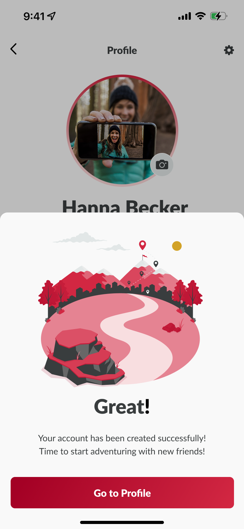 Screen design displayed in a mockup