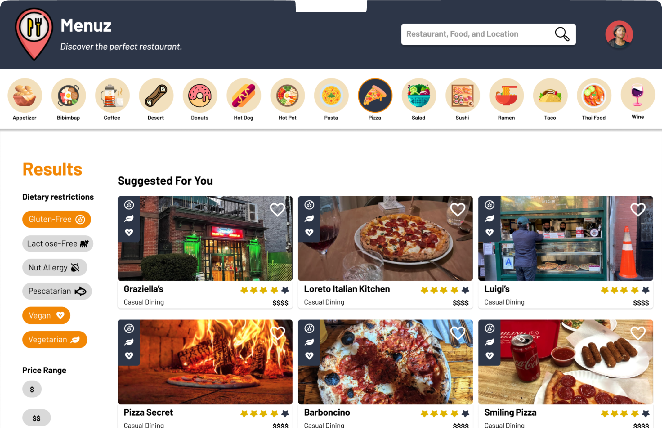 Screen design displayed in a mockup