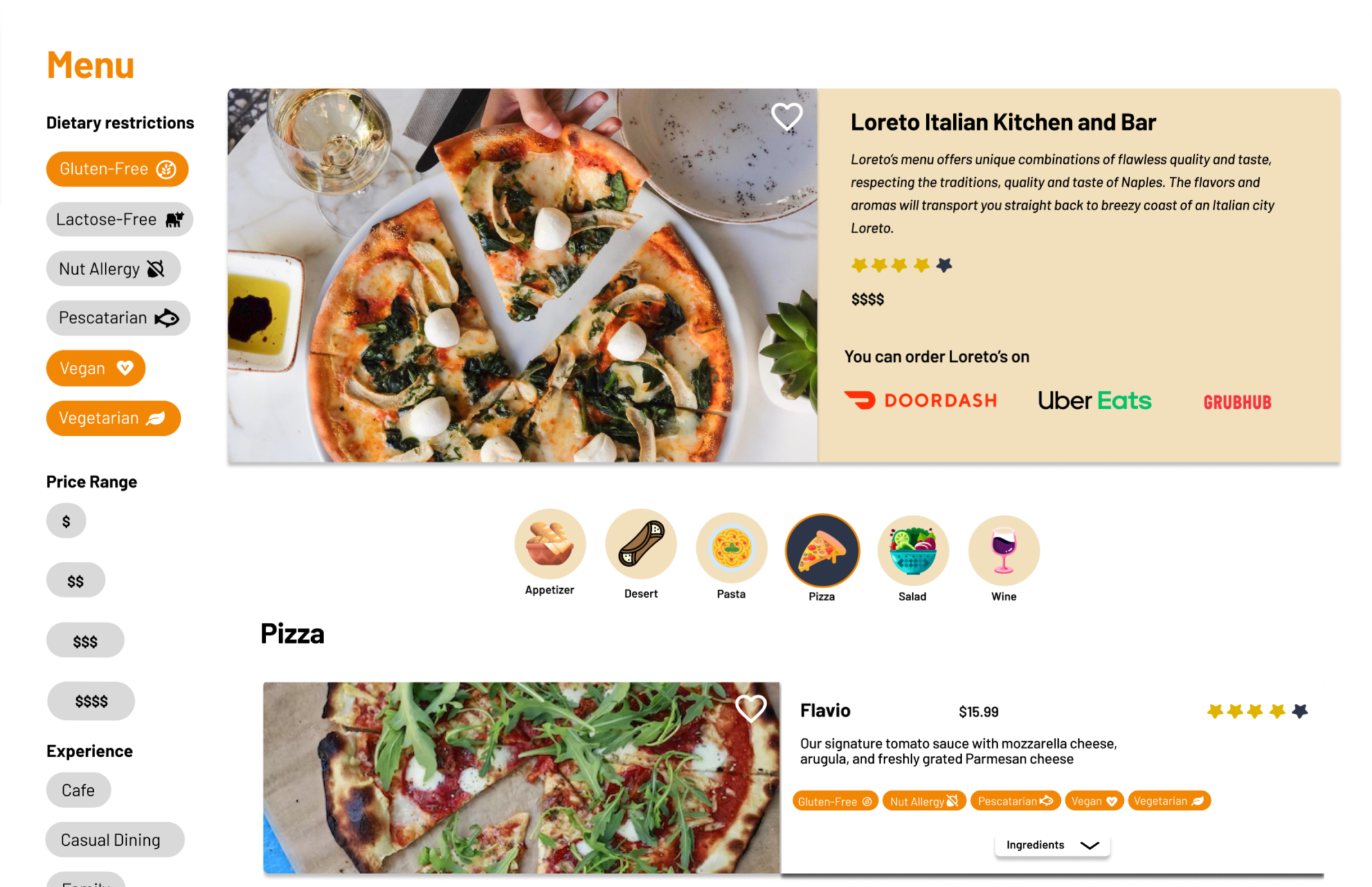 Screen design displayed in a mockup