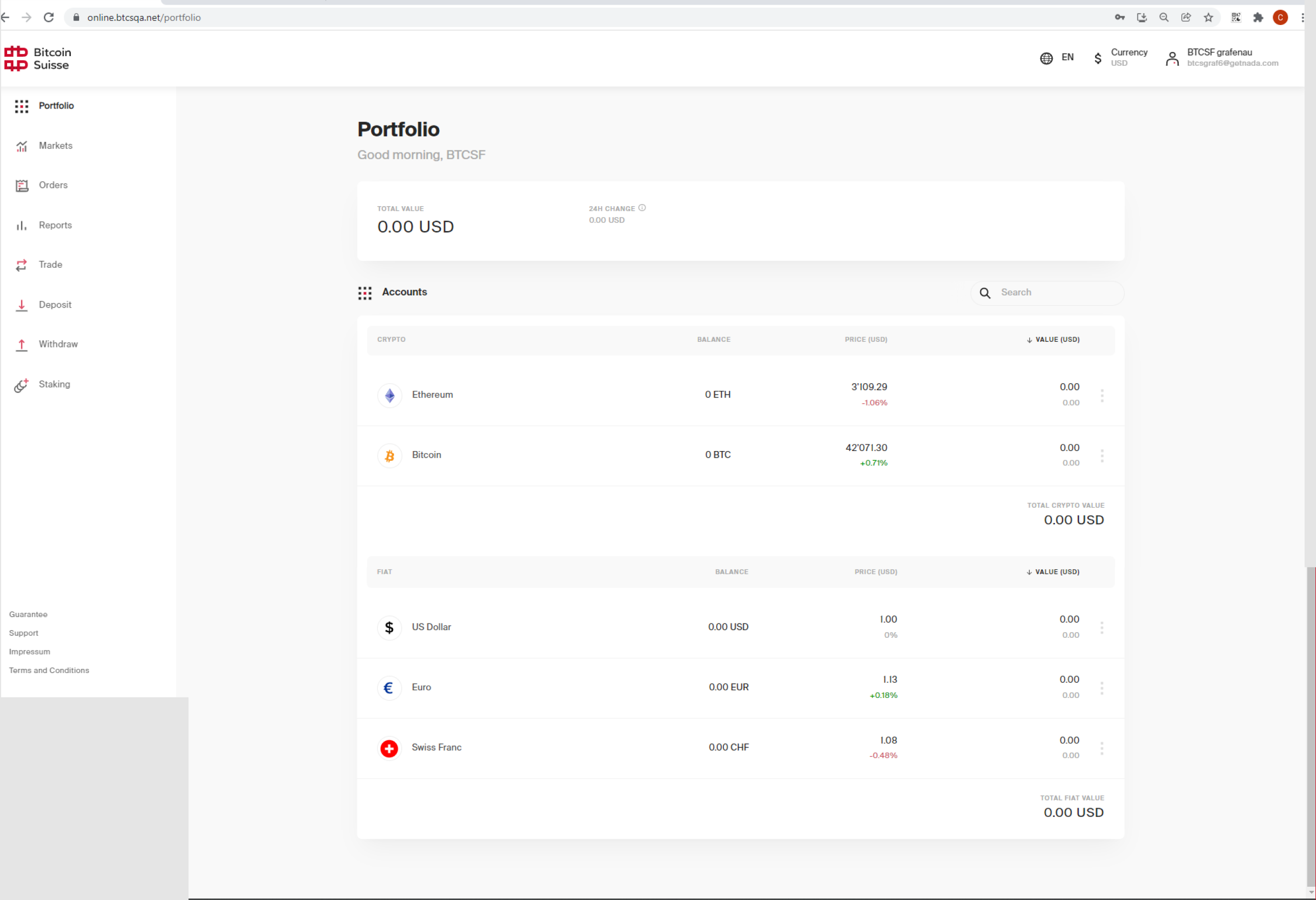 Bitcoin Suisse Portfolio Redesign