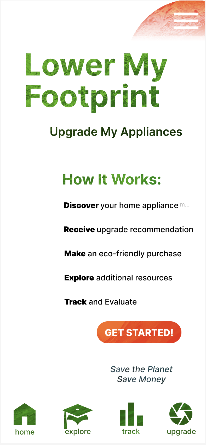 Screen design displayed in a mockup