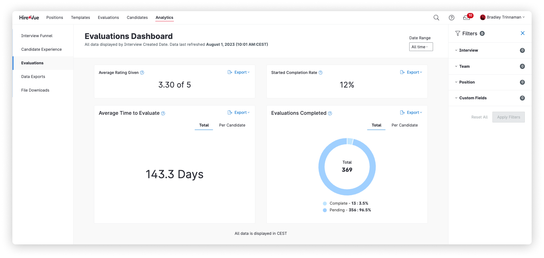 HireVue: Analytics