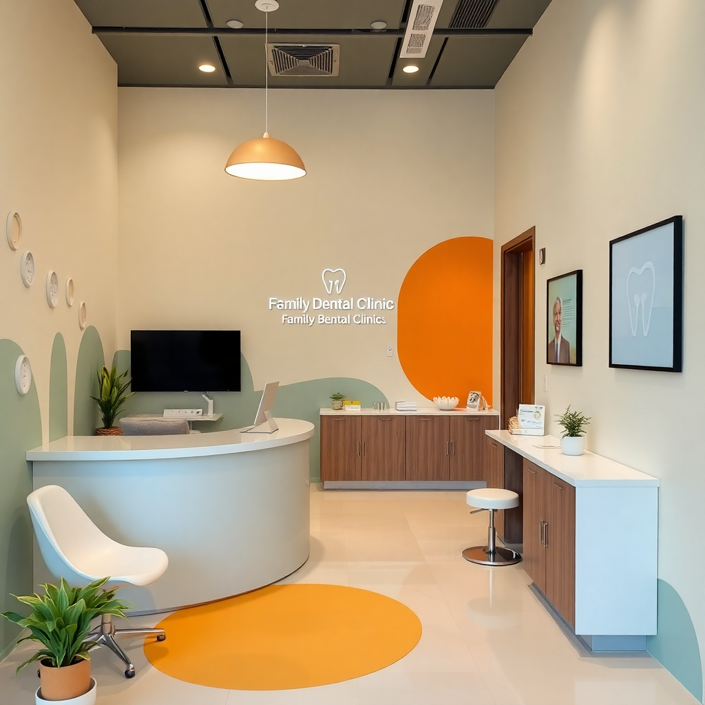Family dental clinic in Karama Dubai with welcoming reception area and children-friendly design