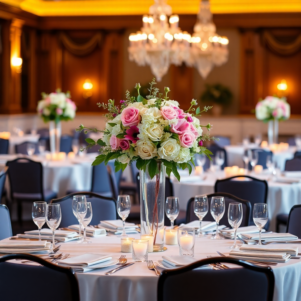 wedding reception table decorations flowers elegant centerpiece