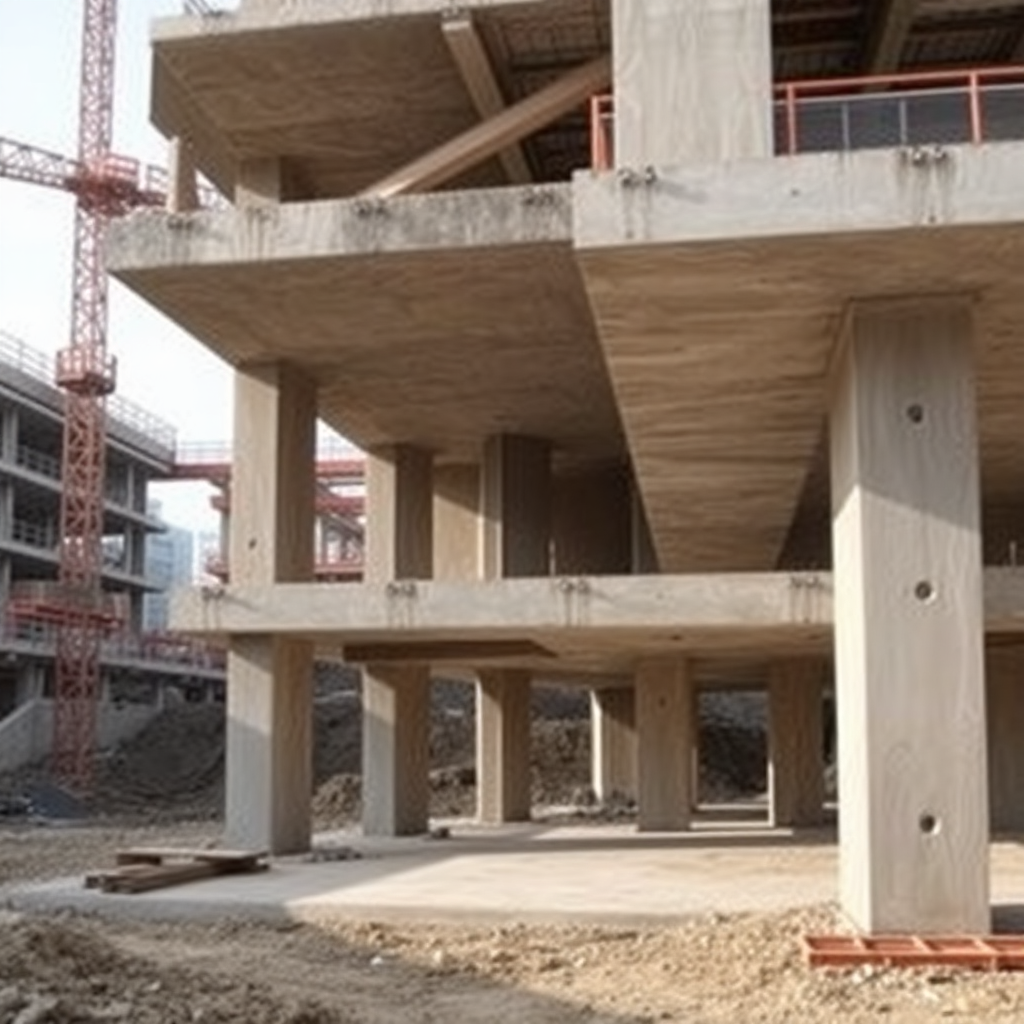 modern concrete building foundation