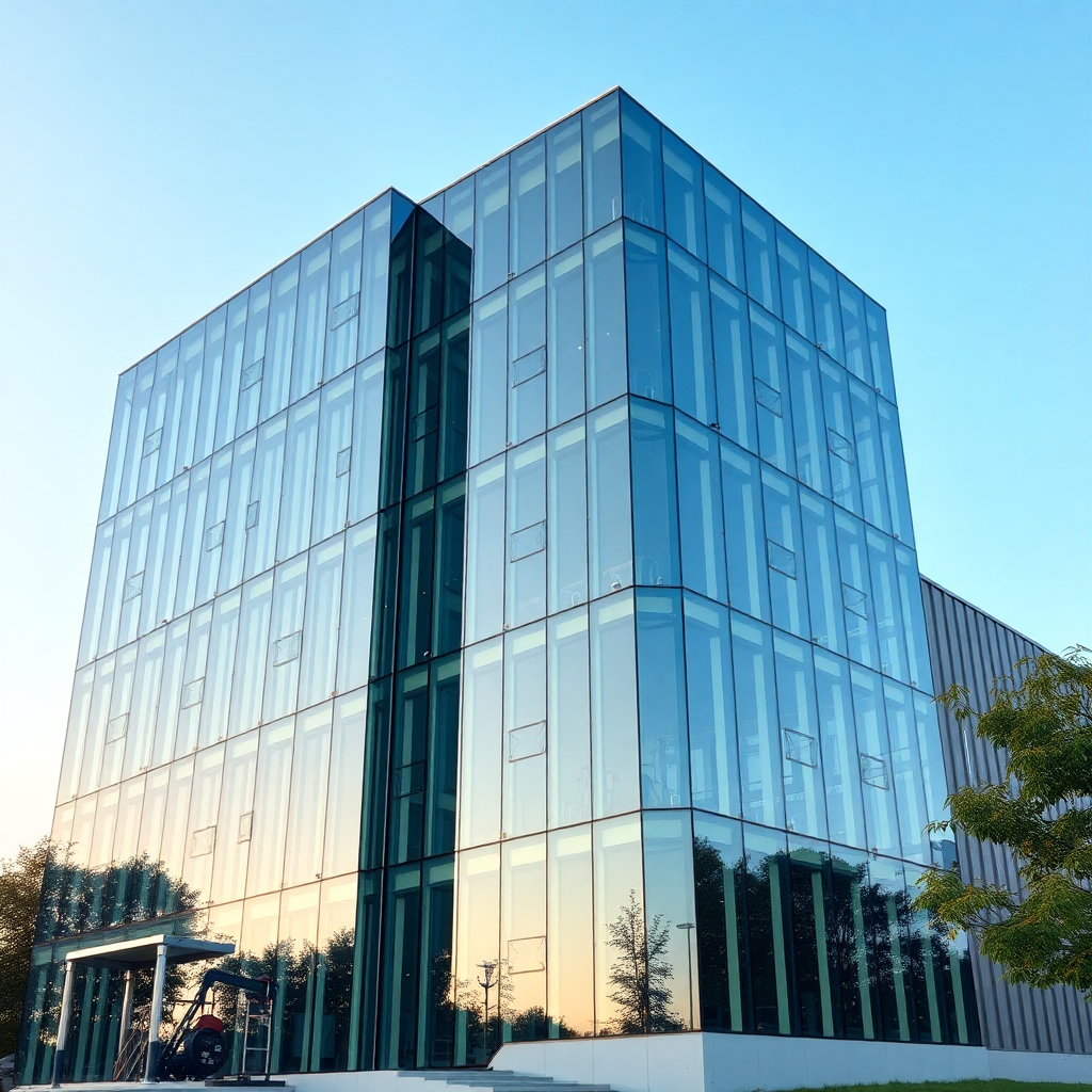 modern office building oil company headquarters glass facade
