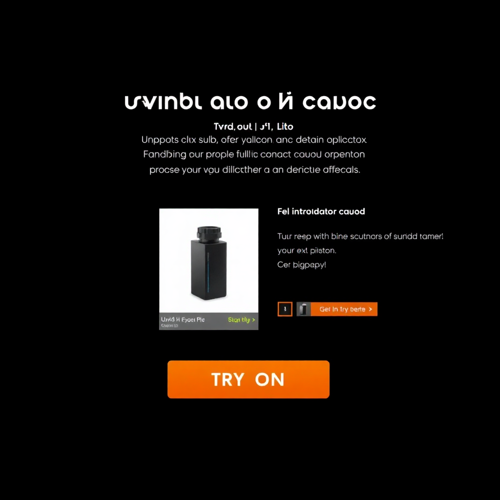 website product page with try on button integrated