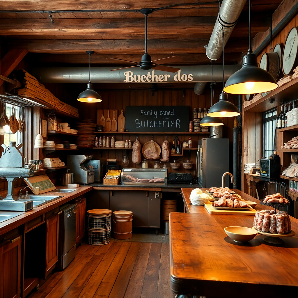 rustic butcher shop interior