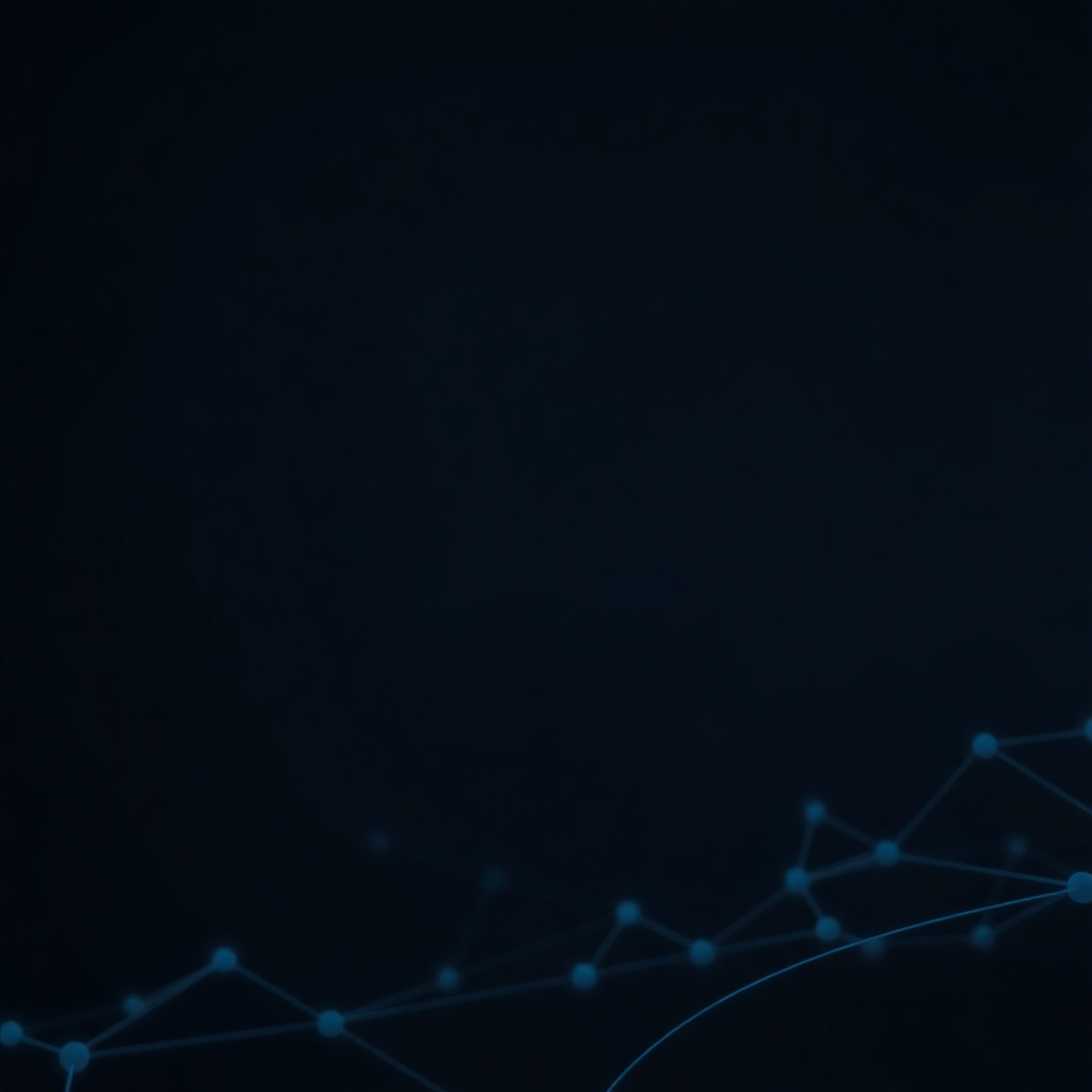 abstract dark technical background, subtle node network structure, deep blue and black gradient, minimalist data visualization style, 16:9 aspect ratio