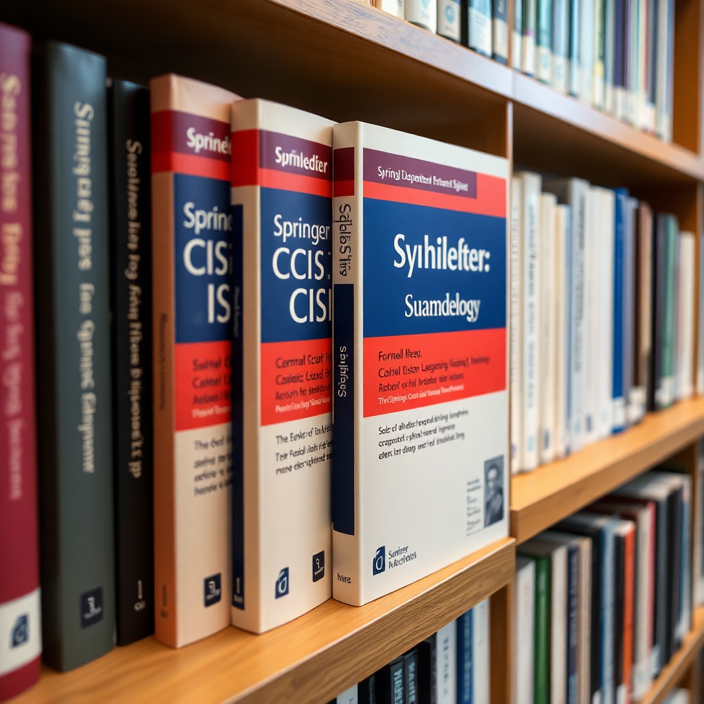 Springer CCIS book series covers on bookshelf