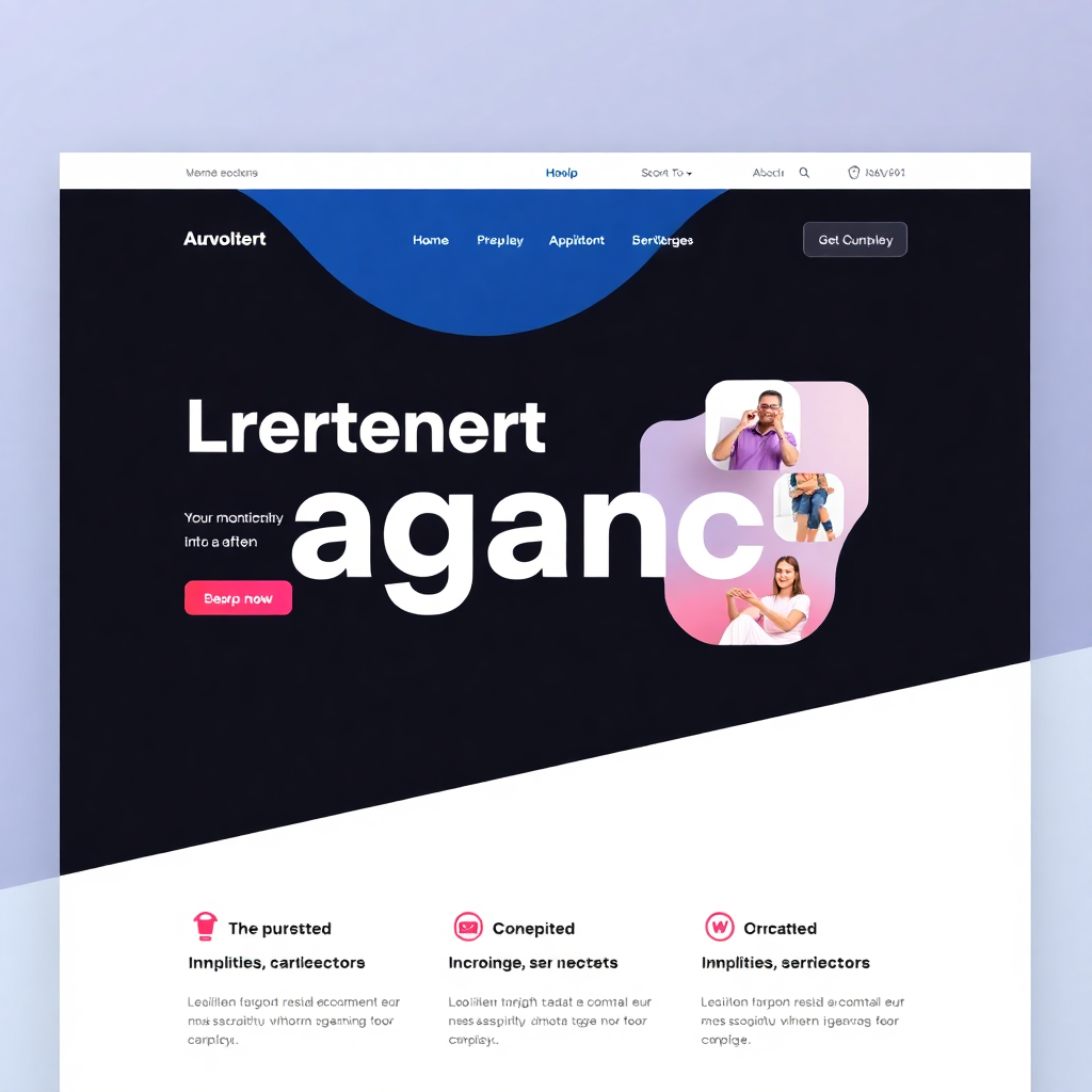 Creative agency website template colorful layout