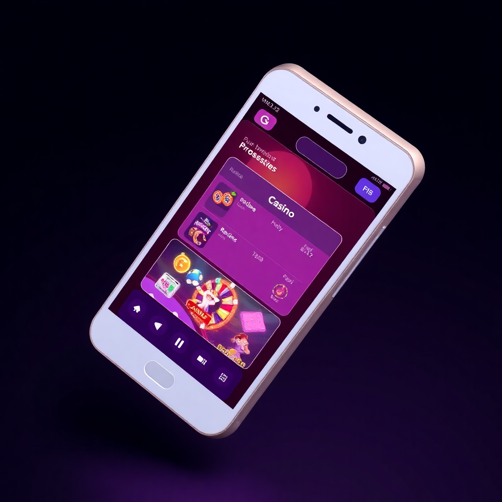 Mobile app preview with neon accents