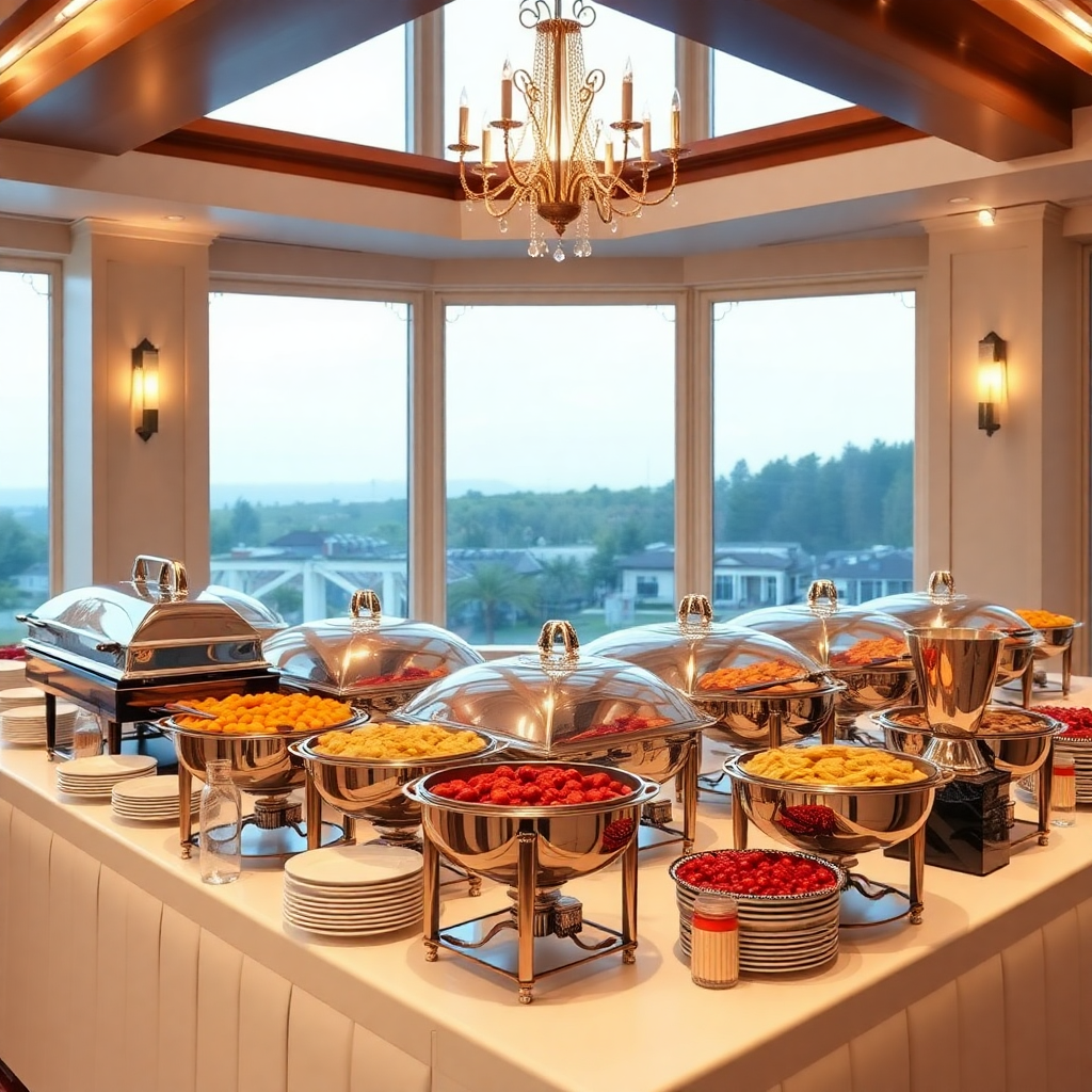 luxury buffet catering setup