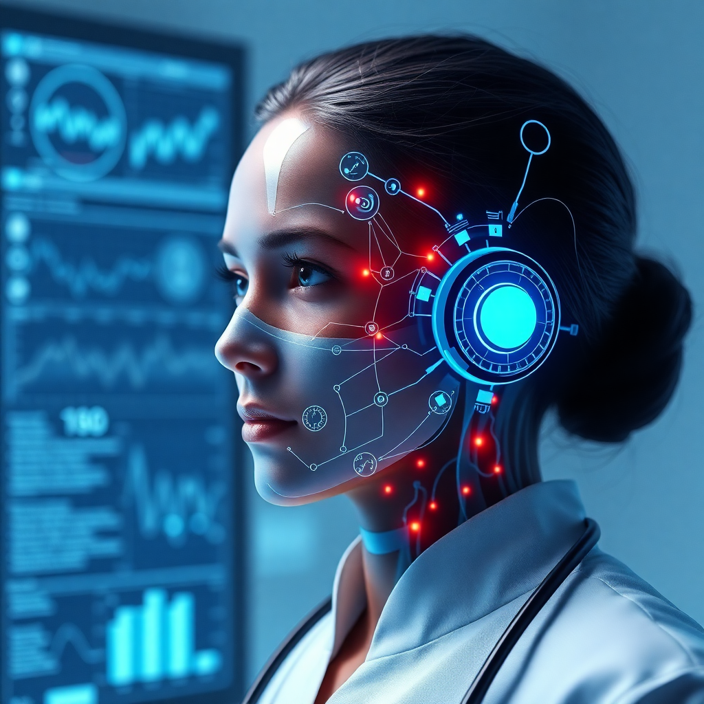 AI healthcare technology with medical monitoring and diagnostic tools